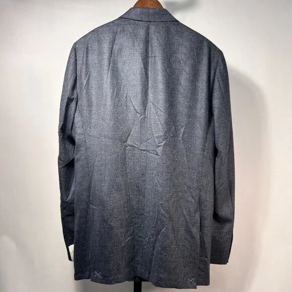 NWT WALTER MORTON HSM 41L  nail head Steel Blue 2 Btn 93%Wool 3%Cashmere USA - Picture 4 of 10